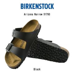 BIRKENSTOCK(ビルケンシュトック)アリゾナ ストラップ サンダル ナロー 幅狭 黒 ブラック ビルコフロー ユニセックス ビルケン Arizona Narrow 51793