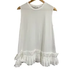 美品 22AW ENFOLD エンフォルド スビン天竺 フリルヘムTANK TOP タンクトップ カットソー 38 ホワイト レディース 古着 中古 USEDのサムネイル