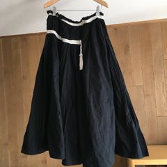 Tabrik タブリク 泥藍染め コットンシルク ギャザー 巻きスカート
