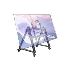 即納：NODIBRO 卓上テレビスタンド お年寄りの贈り物 ロータイプ 壁寄せ キャスター付き 32-70インチ LED液晶テレビ対応 角度調節可能 移動式三角台 移動式 自立型 TVスタンド VESAは100*100から400*400mm 業務用 展示用 0