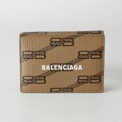 新品 バレンシアガ BALENCIAGA 3つ折り財布 ビービーモノグラム ベージュ/ブラウン