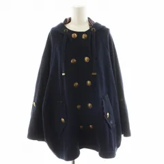バーバリーブルーレーベル BURBERRY BLUE LABEL ジャケット ドルマンスリーブ フード 金ボタン ロゴ刺繍 コットン 38 紺 ネイビー E1F36-377-29 /AN47 ■GY14のサムネイル
