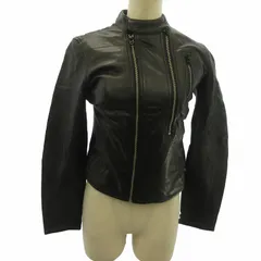 ジースターロウ G-Star RAW シングル ライダース ジャケット 革ジャン ラムレザー 皮革 黒 ブラック XS ■GY09のサムネイル
