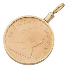 【本物保証】 新品同様 1/2オンスコイン ペンダントトップ 19.3g K22YG K18YG クルーガーランド金貨 南アフリカ共和国 ノーブランド