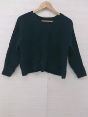 ◇ URBAN RESEARCH ITEMS ショート丈 シンプル 長袖 ケーブル ニット セーター  ネイビー レディース P 1307250007407