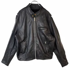 ヴィンテージvintageレザージャケット革ジャンシングルライダーススタンドカラー袖ファスナーBIKEバイクモーターサイクル黒ブラックy2kレトロ40813