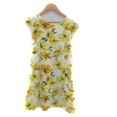ジルバイジルスチュアート JILL by JILLSTUART ワンピース ラウンドネック フレンチスリーブ ミニ丈 花柄 S 黄色 イエロー /HO1のサムネイル