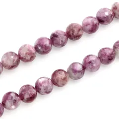 「1連 15cm」 レピドライト 10mm パワーストーン バラ売り 天然石 パワーストーン 連売り ビーズ 穴あき ばら売り アクセサリー パーツ ハンドメイド アクセサリーパーツ 材料 天然石ビーズ パワーストーンビーズ