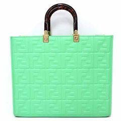 FENDI フェンディ サンシャイン ミディアム ショッパーバッグ トートバッグ 2WAY ショルダーバッグ 8BH386 グリーン系 未使用品