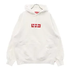 SUPREME (シュプリーム) 21AW Box Logo Hooded Sweatshirt ボックスロゴ刺繍 プルオーバースウェットパーカー フーディー ホワイト