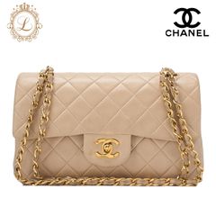 CHANEL シャネル   チェーンショルダーバッグ  マトラッセ  ダブルフラップ 23cm ラムスキン  ベージュ （ゴールド金具） レディース バッグ レディース【中古】【送料無料】