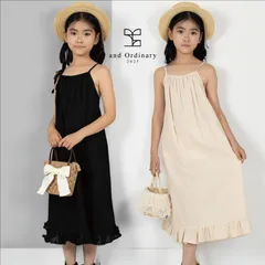 【and Ordinary】バックレスキャミワンピース フレアワンピース サマードレス 女の子