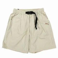 22ss PUMA プーマ ナイロン ショートパンツ ハーフパンツ ウーブン ショーツ クライング ボトムス S ベージュ レディース 【中古】