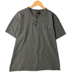 古着 ~00年代 Harley-Davidson 鷲柄 イーグル柄 ファイヤーパターン ヘンリーネック モーターサイクル バイクTシャツ/eaa583272