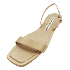 20ss アレキサンダーワン ALEXANDER WANG Ryder Satin サテン フラット サンダル ロゴワンポイント シューズ 靴 38 ヌードベージュ/レディースのサムネイル