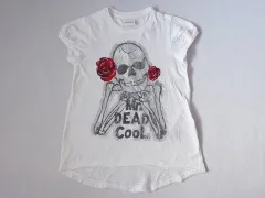 ディーゼルキッズ diesel kids アウトレット 子供服 女の子 4歳 約 100cm 半袖 Tシャツ 白 スカル ドクロ 春 夏 ★3 トップス ガールズ 女児 キッズ プチプラ 【中古】 ユーズド リサイクル こども