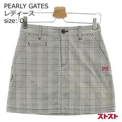 PEARLY GATES パーリーゲーツ ミニスカート 白 黒 千鳥柄 赤刺繍