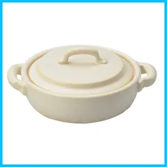 【人気商品】佐治陶器 土鍋 ホワイト 14cm 萬古焼 小鍋 耐熱耳付浅型 33-135