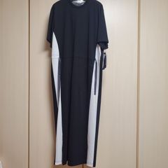 タイムsale❗BLUE FRONCE/ROBE★新品タグ付き★黒と白のカジュアルロングワンピース 半袖 手洗い可