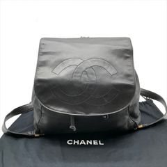 良品 CHANEL シャネル デカココ マーク バックパック ラムスキン リュック ブラック レディース かばん 鞄 k5445