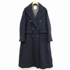 ランバンオンブルー LANVIN en Bleu 3306107 ダブルブレスト ロング チェスター コート オーバーコート 美品 36 ネイビーのサムネイル