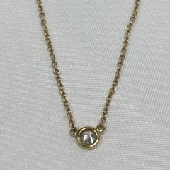 【送料無料】Tiffany&Co./ティファニー&コー/ネックレス/ペンダント/バイザヤード/一粒ダイヤモンド/エルサペレッティ/イエローゴールド/AU750/K18YG/中古品