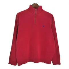Polo by Ralph Lauren ポロ ラルフローレン ハーフジップ スウェット レッド(メンズ L)中古 古着 T6173