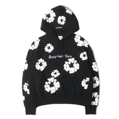 【美品】READYMADE レディメイド パーカー ブラック 黒 サイズ:XL | 22AW DENIM TEARS フラワー プリント スウェットパーカー (COTTON WREATH HOODIE) | トップス フーディー コラボ【メンズ】【中古】