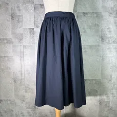 アースミュージックアンドエコロジー  earth music&ecology ロング フレアスカート 【F】 ネイビー 紺 ウエストゴム 燕尾  カジュアル