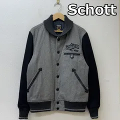 【良品】 SCHOTT ショット　スタジャン　ウール　刺繍　キルティング　黒 良品】 SCHOTT ショット スタジャン ウール 刺繍 キルティング 黒