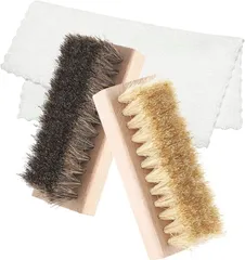 TAKES バイヤー厳選 靴磨きセット 豚毛ブラシ 馬毛ブラシ クロス シューケア 3点セット