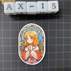 방수 스티커 자매 스테인드 글라스 스타일 일러스트 AX-15