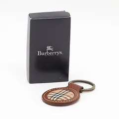 箱付き バーバリー チェック×レザー キーリング 2000000 NSK INU