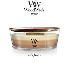 WoodWick(ウッドウィック)アロマキャンドル 【ブランド箱なし】 3層 トリロジー ハースウィック レイヤー カフェスイーツ 燃焼音 ギフト Cafe Sweets NW76904
