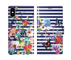 [iPhone11 Pro Max] iPhone15 ケース スカラー スマホケース 手帳型 iPhone16 ケース iPhone 16 15 14 13 SE 第3世代 第2世代 スマホカバー 全機種対応 手帳 ScoLar 蝶 花 フラワー ボーダー 