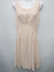 ◇ PourVous プールヴー シフォン タック ノースリーブ ミニ丈 ワンピース サイズS ピンク系 レディース P  【1408200047945】