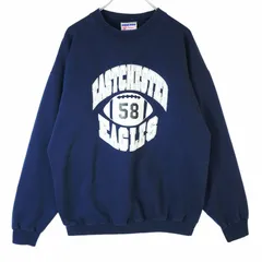 90s00sヘインズHanesカレッジ系スウェットトレーナー紺ネイビー白ホワイトフットボールラグビースポーツULTIMATECOTTONヴィンテージvintage40404
