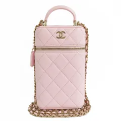 【名古屋】シャネル バニティ フォンケース ラムスキン ピンク GD金具 32番台 スマホ チェーンショルダー バッグ 女