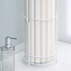 風呂ふたスタンド バススタイル （ 風呂蓋 スタンド フロフタ 風呂フタ 風呂ふた 収納 錆びにくい ダブルコーティング シャッター 風呂ふた収納 ホワイト ）