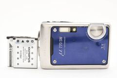 ★オリンパス OLYMPUS μ770 SW ブルー コンパクトデジタルカメラ バッテリー2個付き★ #1802AW30