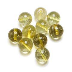 きらきらぷんぷん丸 金運 金針水晶 NS-015 約10.5~11.5mm【10粒入り】パワーストーン ビーズ ブレスレット用 【天然石】ゴールドルチルクォーツ
