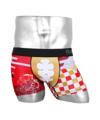 新品 未使用 FICUS フィークス 下着 OMEDETAI おめでたい お祝い 正月 記念 メンズ ボクサーパンツ 513648【メール便】 大入りレッド