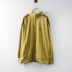 美品 アディダス adidas ベロア トラックジャケット XS｜イエロー ベージュ ハイネック ジップアップ ジャージ【2400014603699】