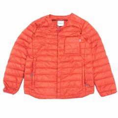 ナンガ NANGA ナイロン ダウン ジャケット ノーカラー インナーダウン 軽量 ブルゾン アウター S バーガンディー メンズ