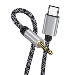 【迅速発送】ANNIBER AUX ケーブル USB C to 3.5mm 変換ケーブル タイプc DAC搭載 高耐久性ナイロン編み 車載用 type c Hi-Fi音質 Type C to 3.5mm オーディオ usb c aux iPhone 16/15