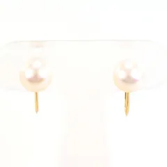 K18YG　イヤリング　clip-on earrings　パール　（真珠）　総重量約2.4g