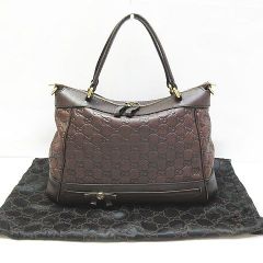 ※ GUCCI グッチシマ メイフェア レザー トートバッグ ショルダーストラップ欠品 269894 ブラウン 茶 ゴールド金具 鞄 レディース E070B ★3814