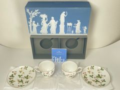未使用 WEDGWOOD ウェッジウッド WILD STRAWBERRY ワイルドストロベリー カップ&ソーサー 2客