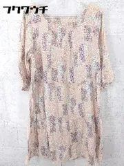 ◇ Samansa Mos2 サマンサ モスモス 花柄 プリント 長袖 膝丈 ワンピース サイズM ホワイト マルチ レディース 【中古】 【1002800490721】