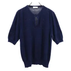 Lin Anthony イタリア製 ニット 紺系  半袖 セーター  レディース 【中古】  【230101】 【PD】